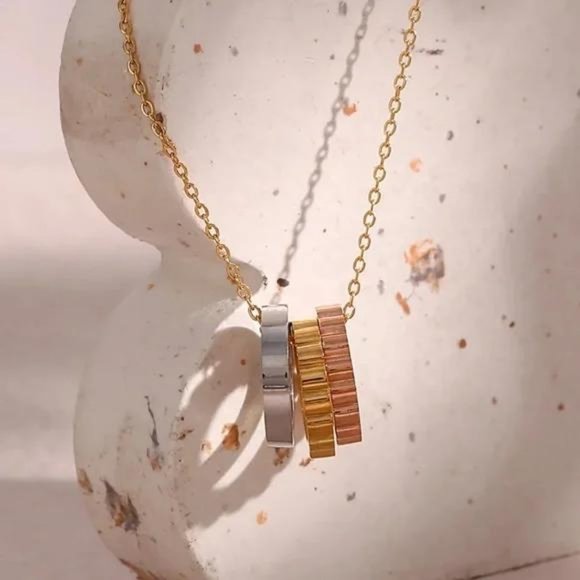 New Trending 18K Gold Hoop Pendant Necklace, NICE NECKLACE, CUTE NECKLACE - Picture 5 of 7